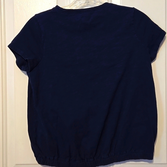 Lands End, Top, Tunic, Navy, Purple Tie, Elastic Waist, Scoop Neck Line, Casual - Picture 7 of 7